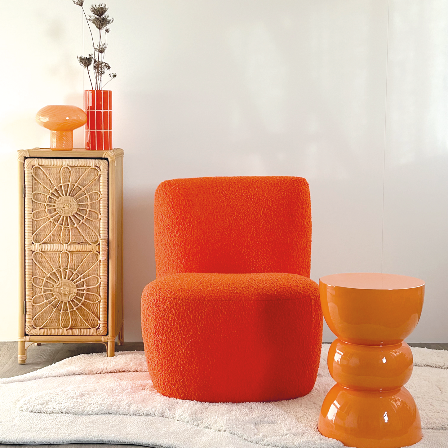 Bout de canapé Titou orange D30 H45cm