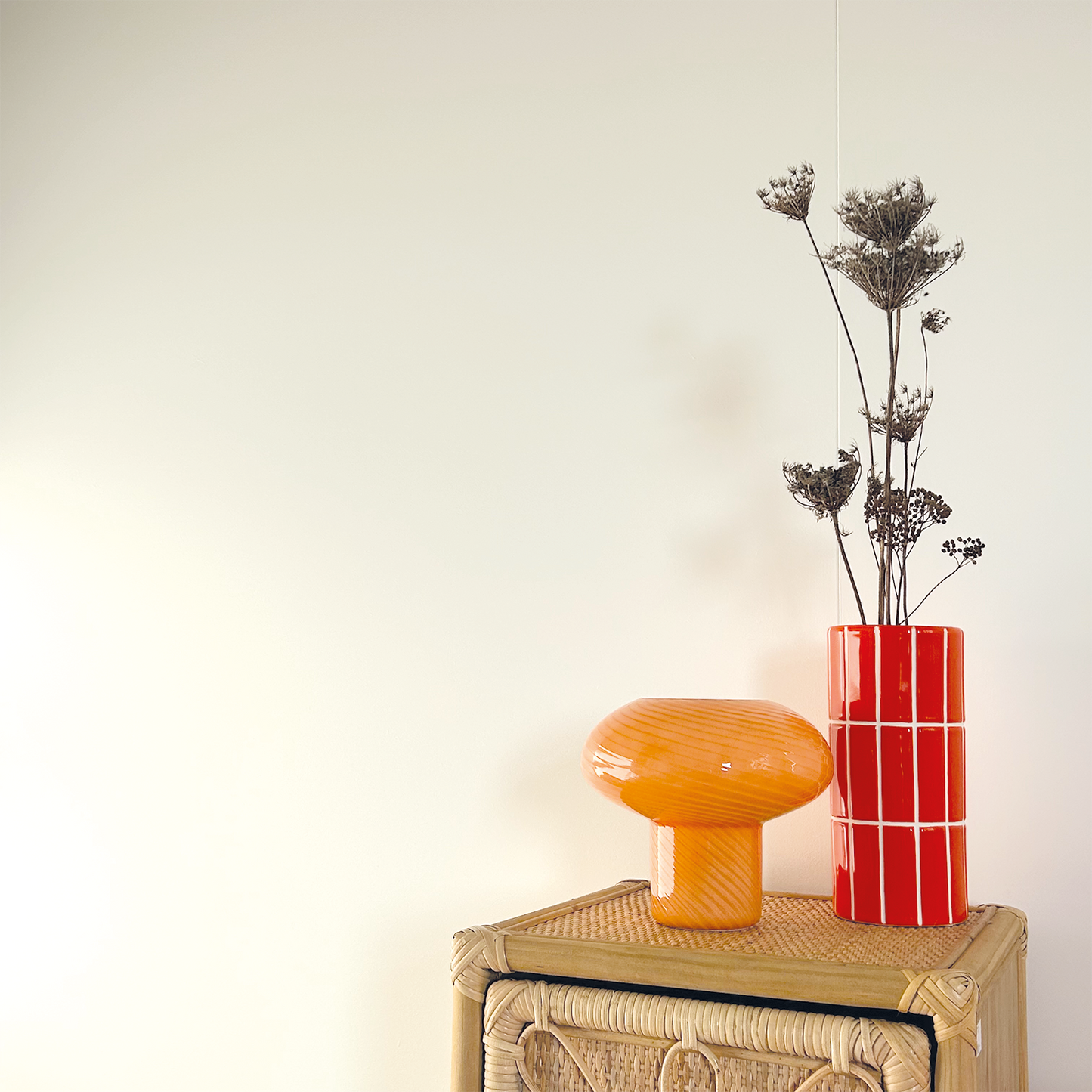 Lampe Solène spirale orange D20 H18cm