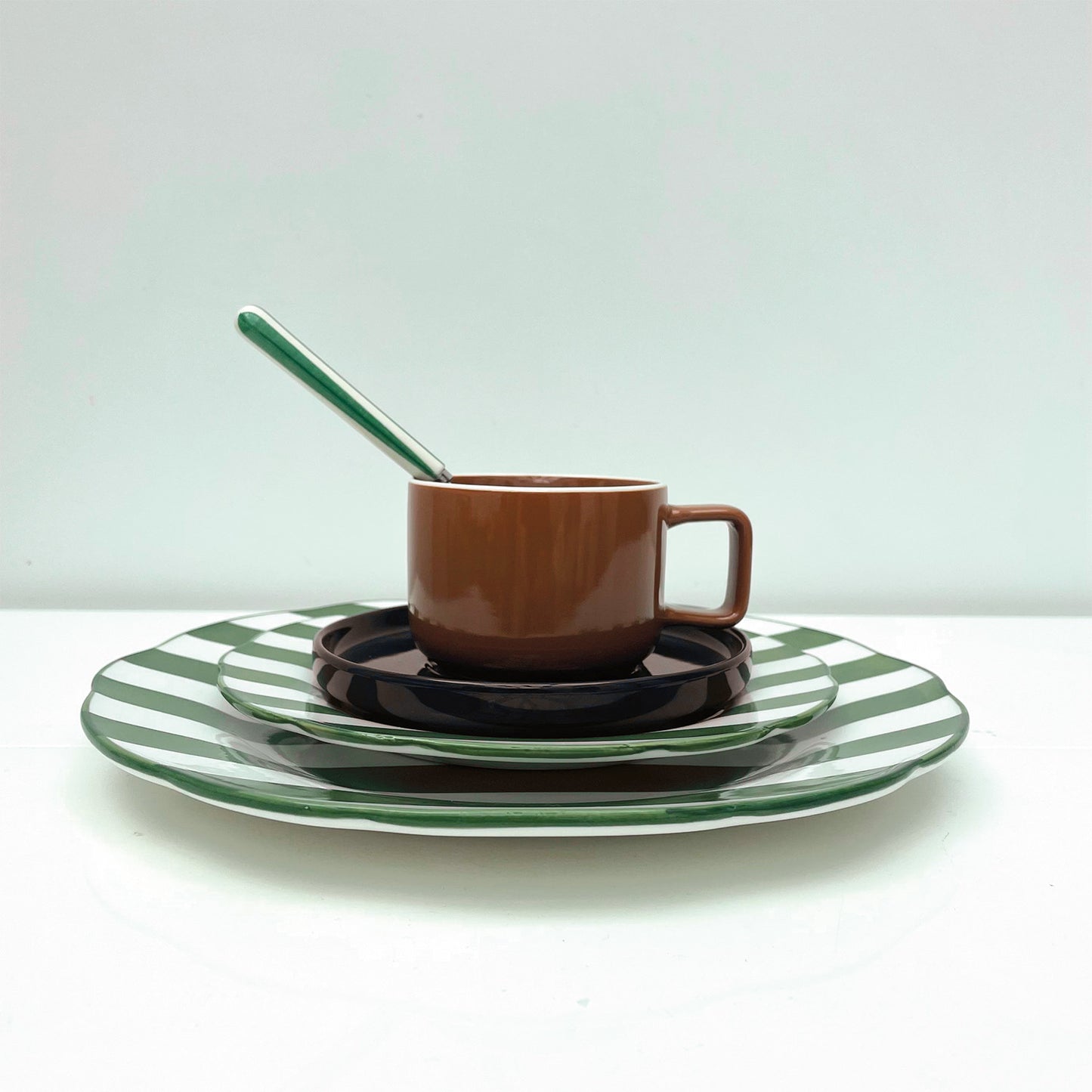 Set de 4 Assiettes dessert trattoria vert D19cm