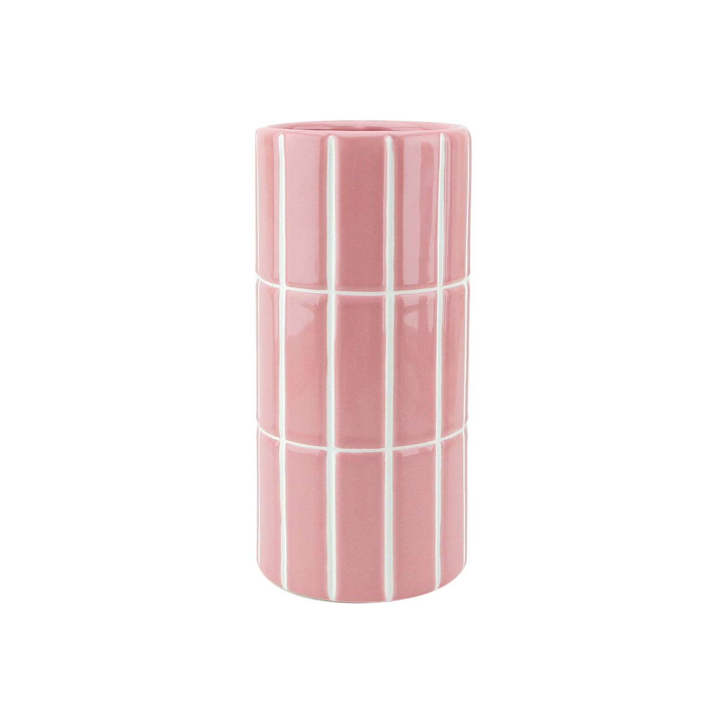 Vase carrelage rose D10,5 H23cm