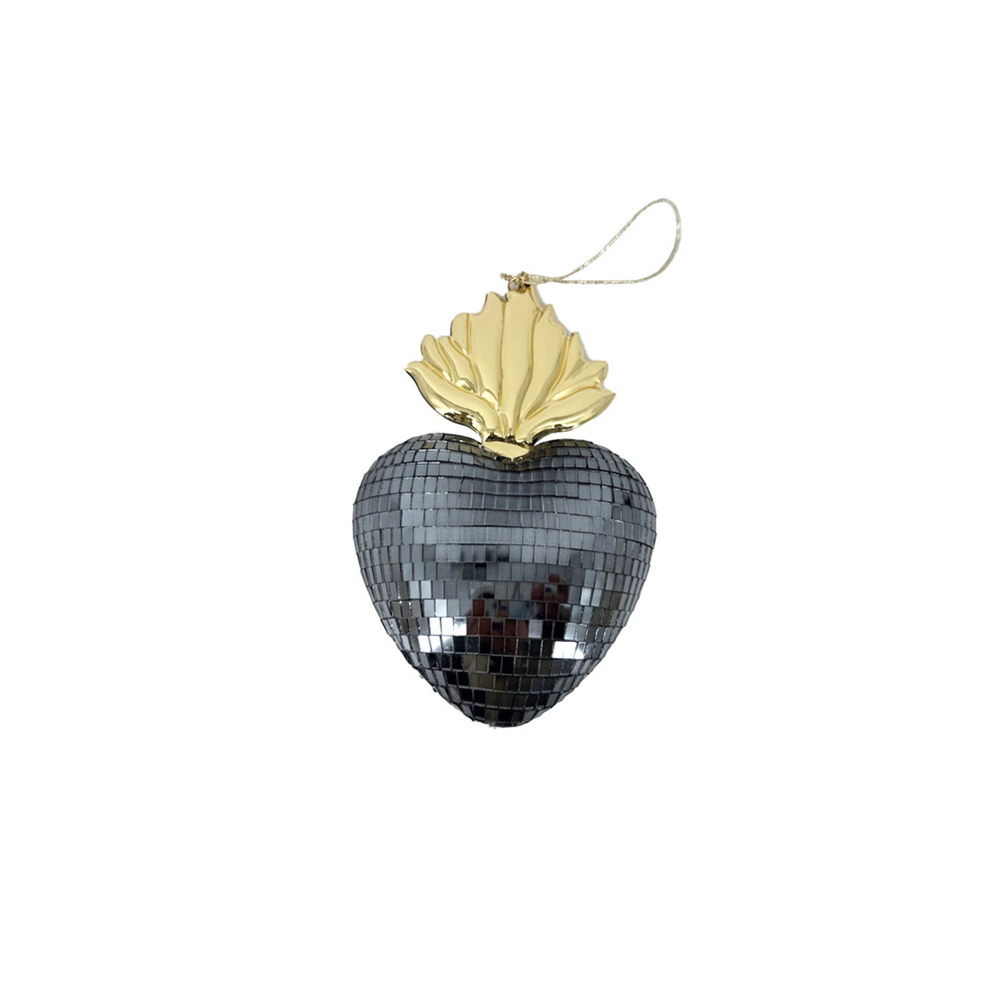 Cœur disco Ex-voto noir L13 P5 H19cm