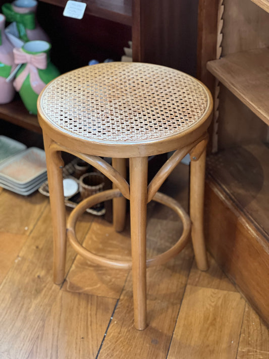 Tabouret en cannage vintage