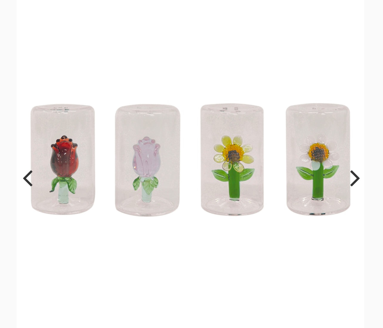 Sel et poivre 3D fleurs x2 D4,4 H7,6cm