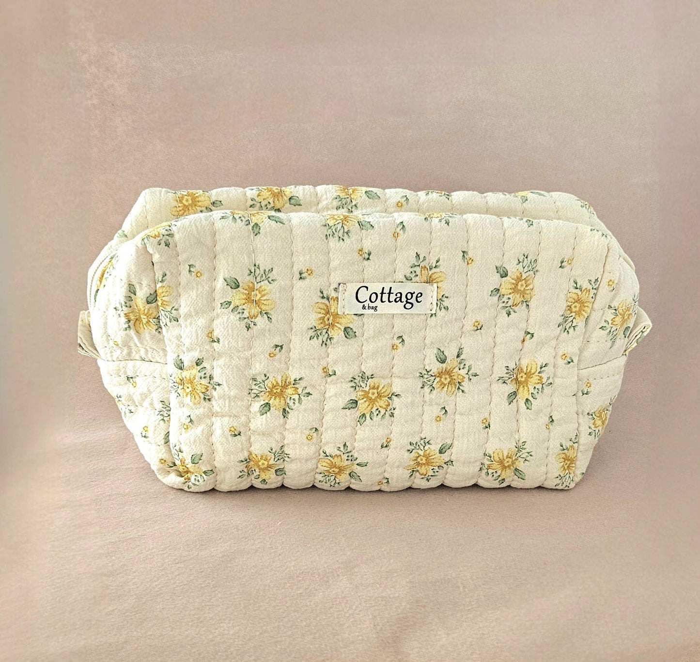 Trousse de toilette XL 100 % coton : Espace jaune
