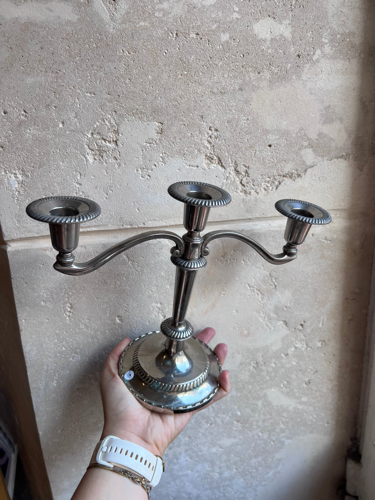 Chandelier vintage inox