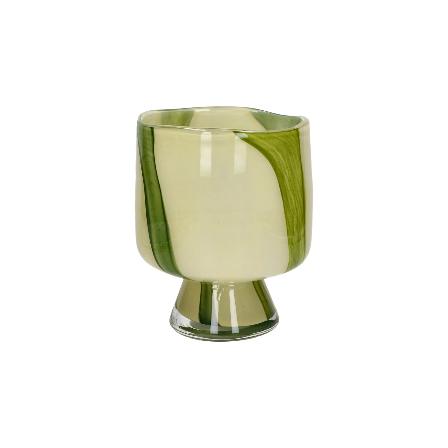 Vase / photophore - verre - CAMOU - DIA 17,5 x H 21,5 cm - olive