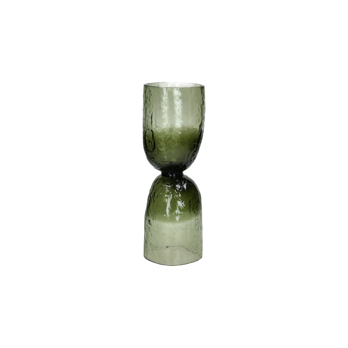 Vase / photophore - Diabolo - verre - DIA 11,5 x H 32 cm - vert