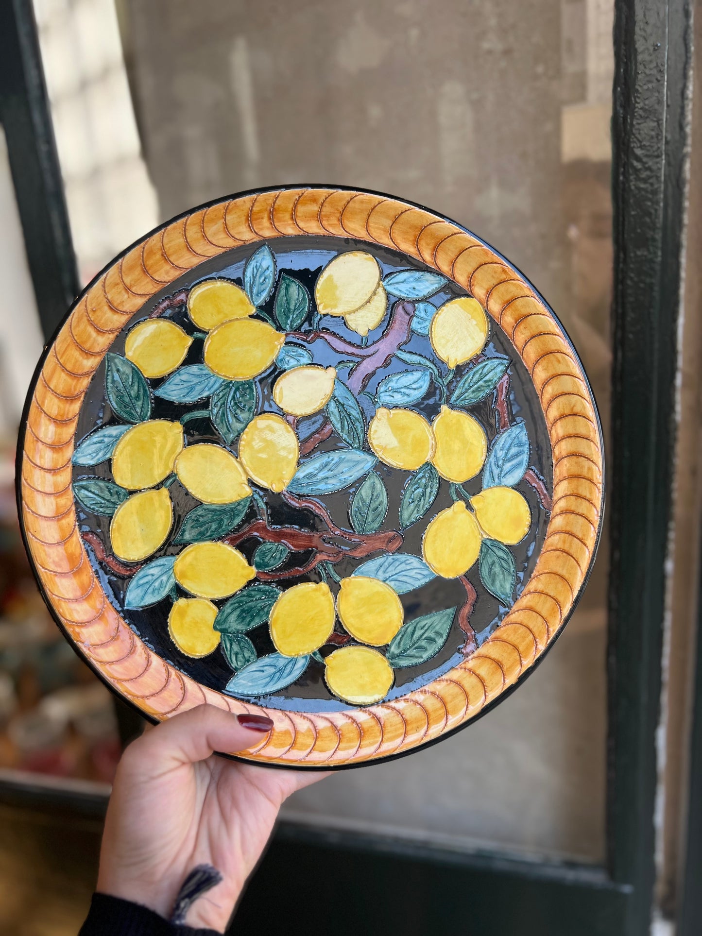 Assiette vintage Vallauris Citron