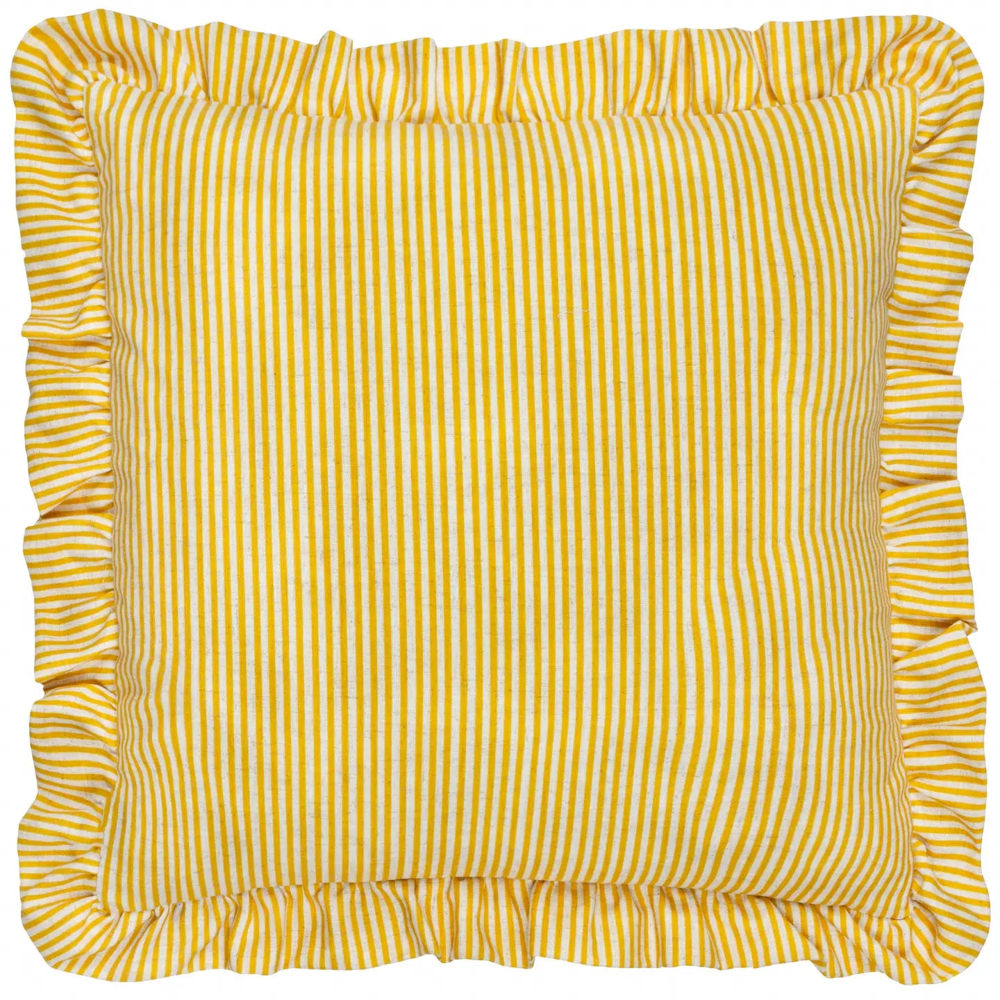 Coussin à Volants Brodé Martha Jaune