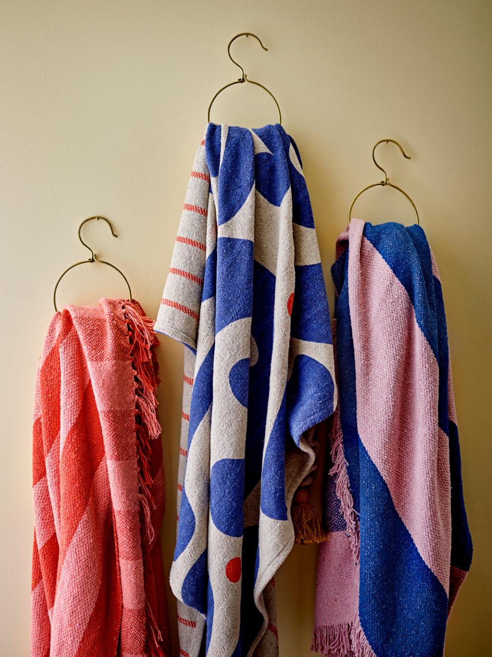 Cadeo Plaid, Bleu, Coton recyclé