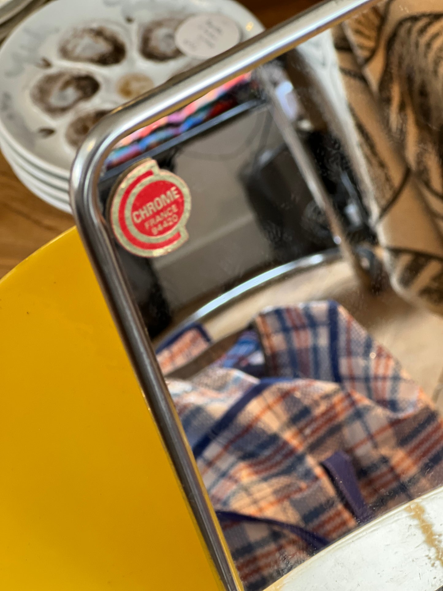 Miroir chromé vintage à poser