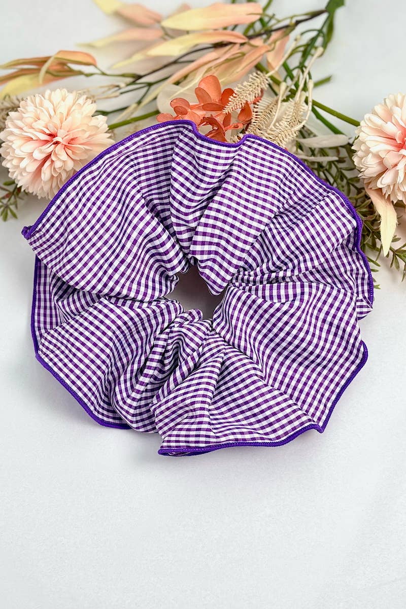 Chouchou à carreaux vichy 20cm FQ57: Jaune / Synthétique
