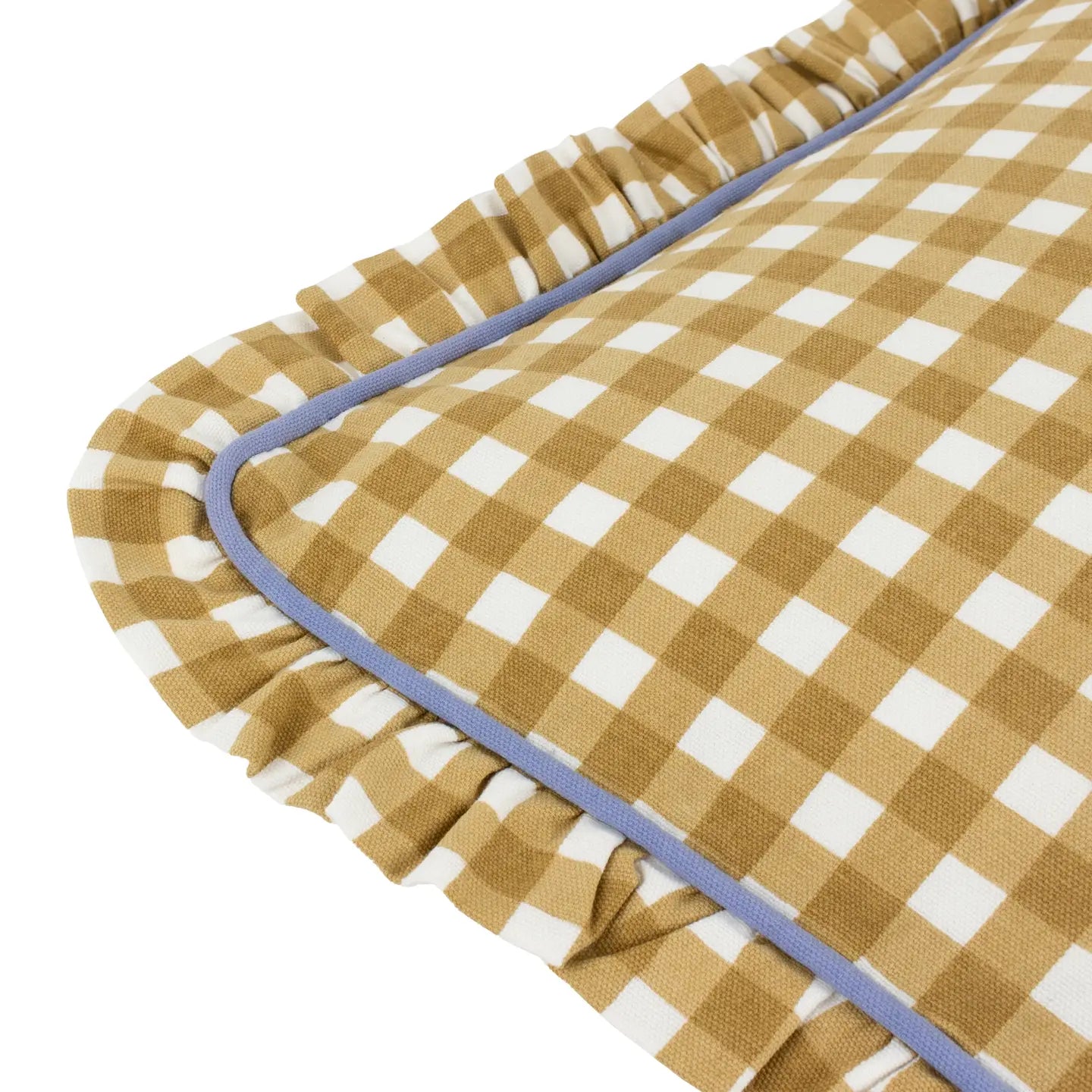 Coussin passepoil réversible Maude Gingham doré