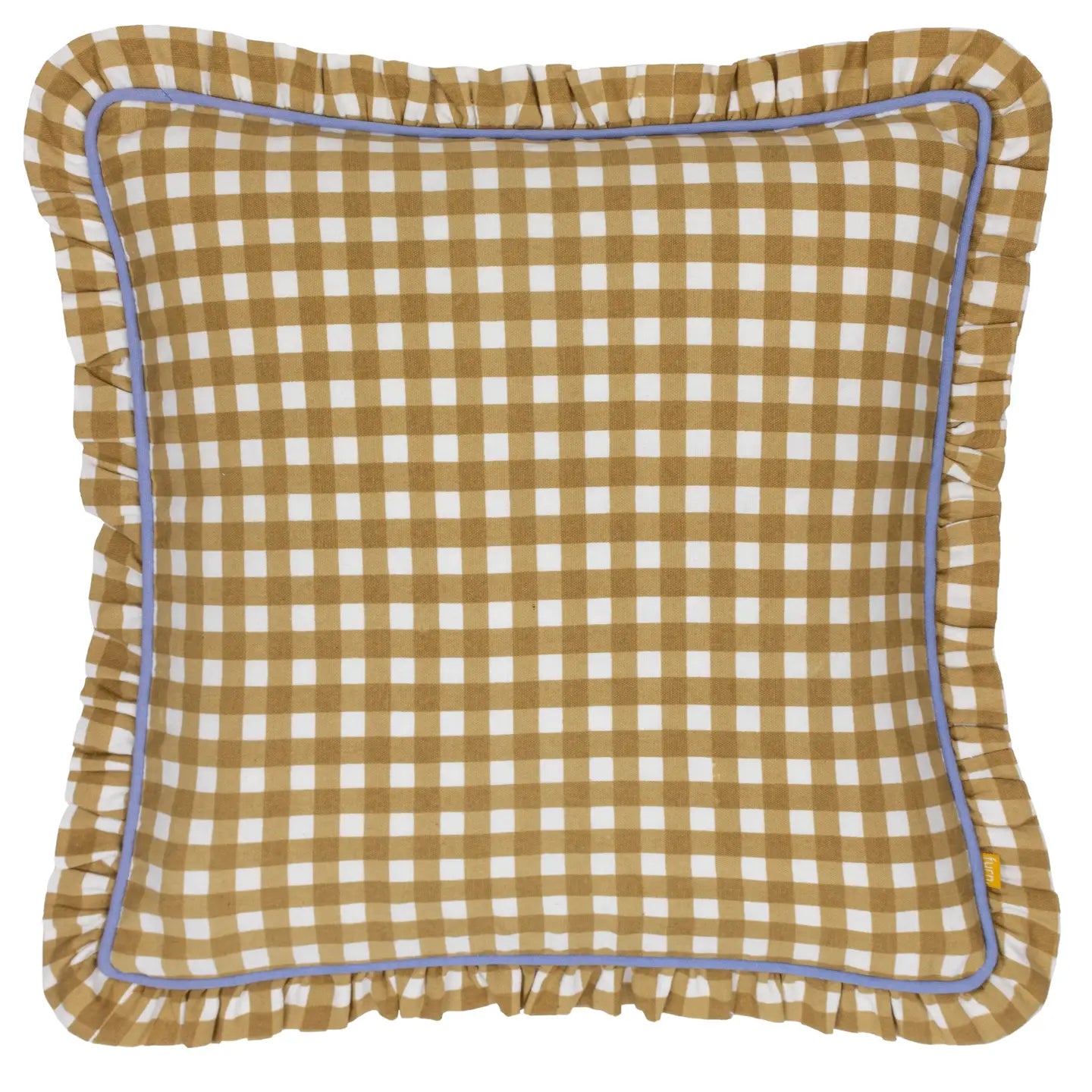 Coussin passepoil réversible Maude Gingham doré