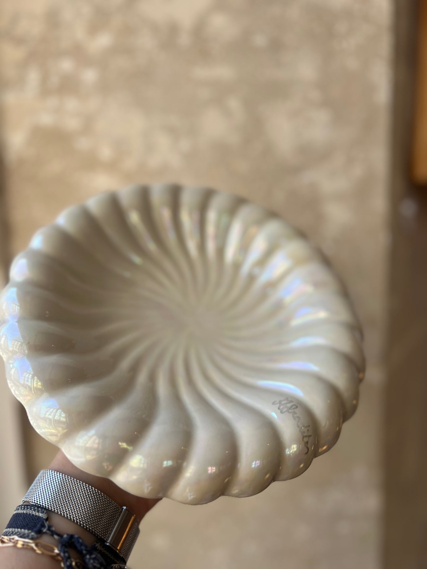 Plat fleur céramique vintage