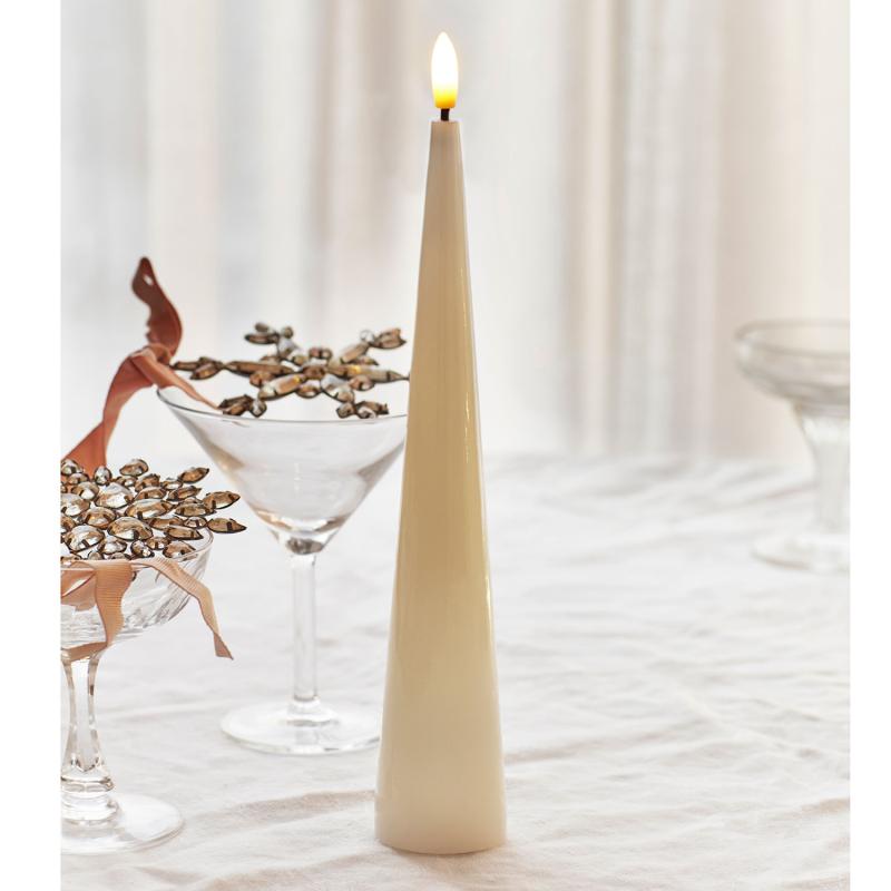 Bougie Conique Led à piles - Sille - Ivoire H26