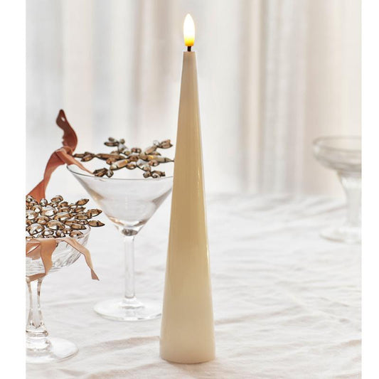 Bougie Conique Led à piles - Sille - Ivoire H26