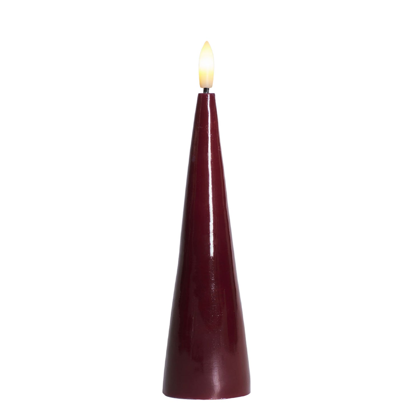 Bougie Conique Led à piles - Sille - Bordeaux H17