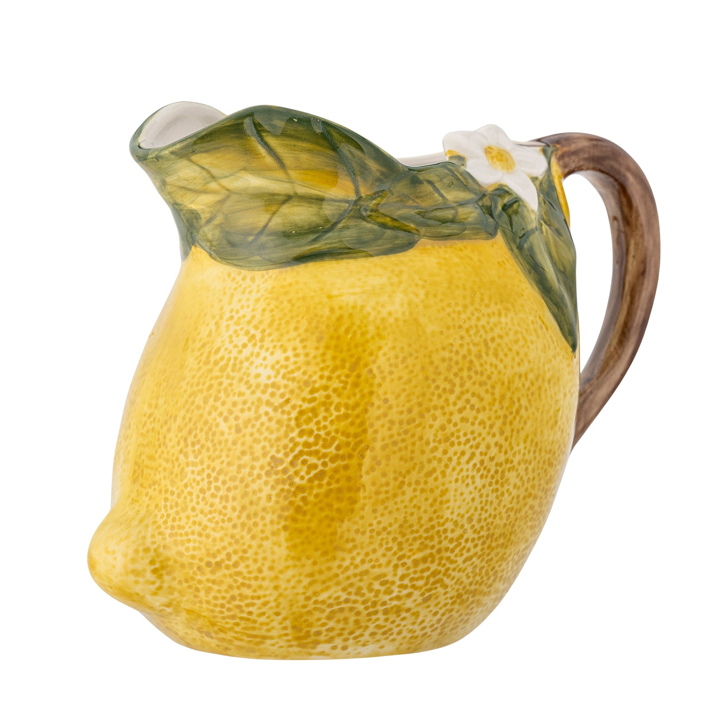 Pichet jaune citron barbotine