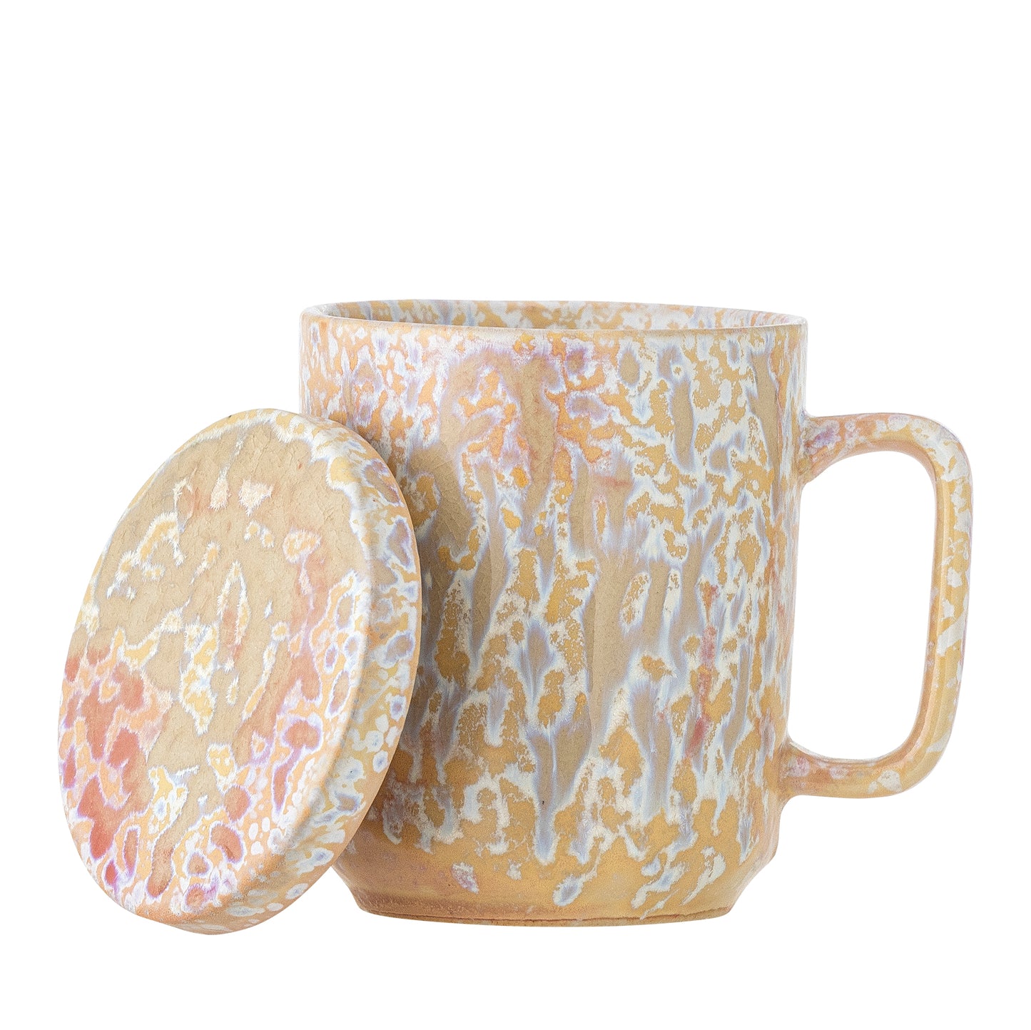Tasse Yuma avec couvercle et passoire à thé, Naturel, Grès