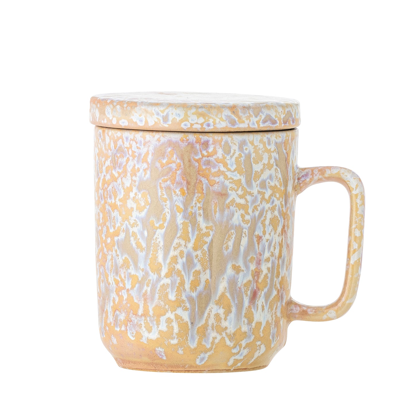 Tasse Yuma avec couvercle et passoire à thé, Naturel, Grès