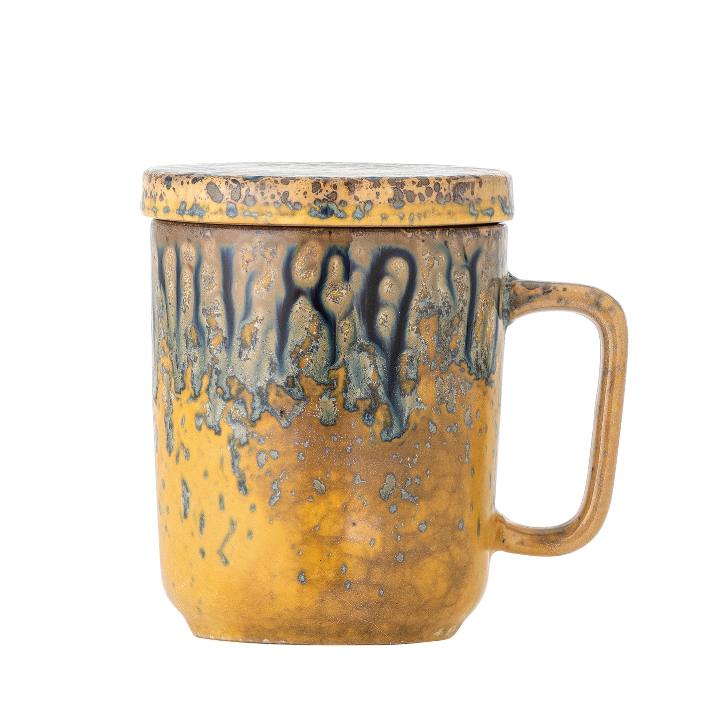 Tasse Yuma avec couvercle et passoire à thé, Multicolore, Grès