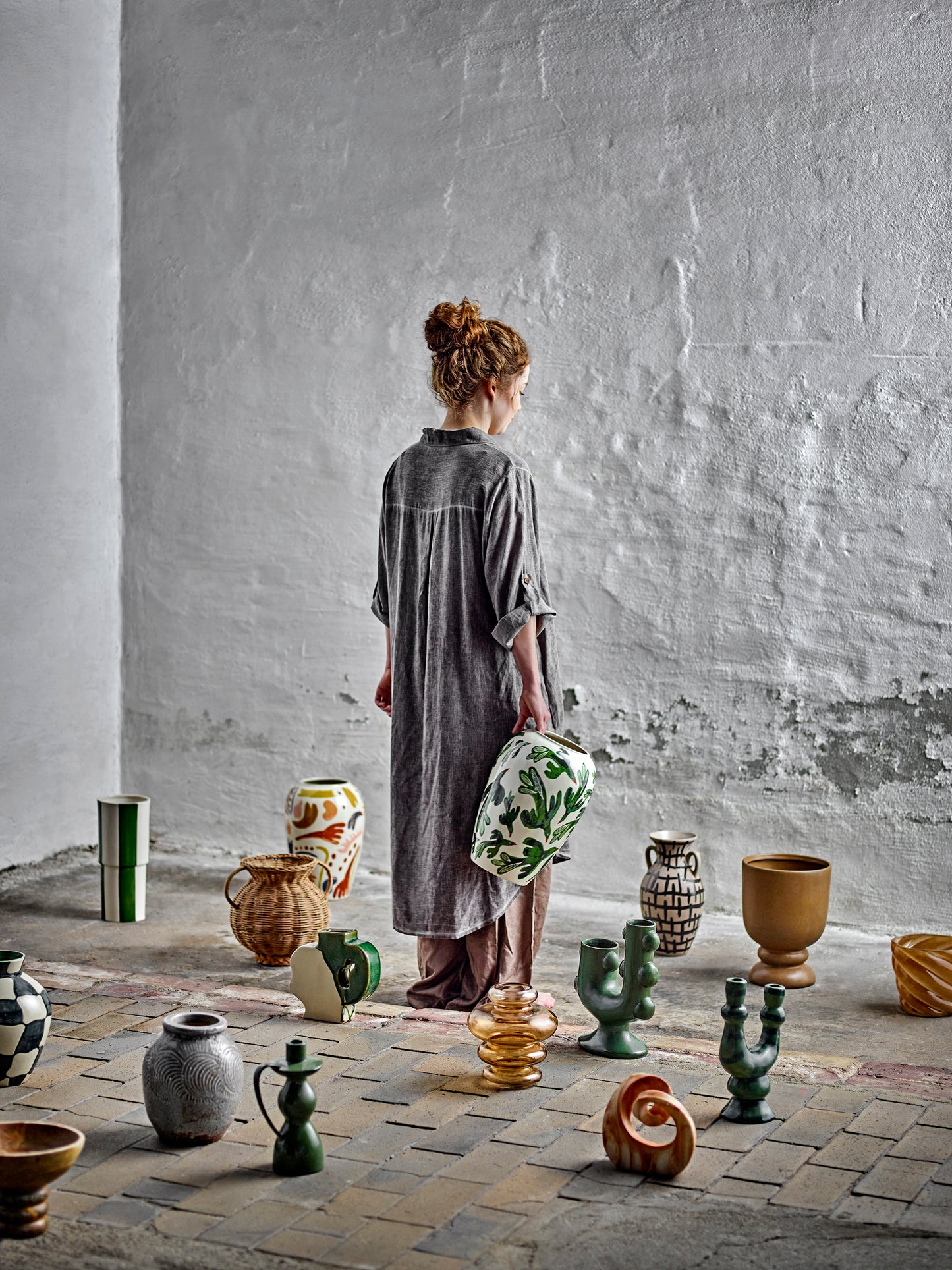 Vase Floki - Vert et Blanc - Grès