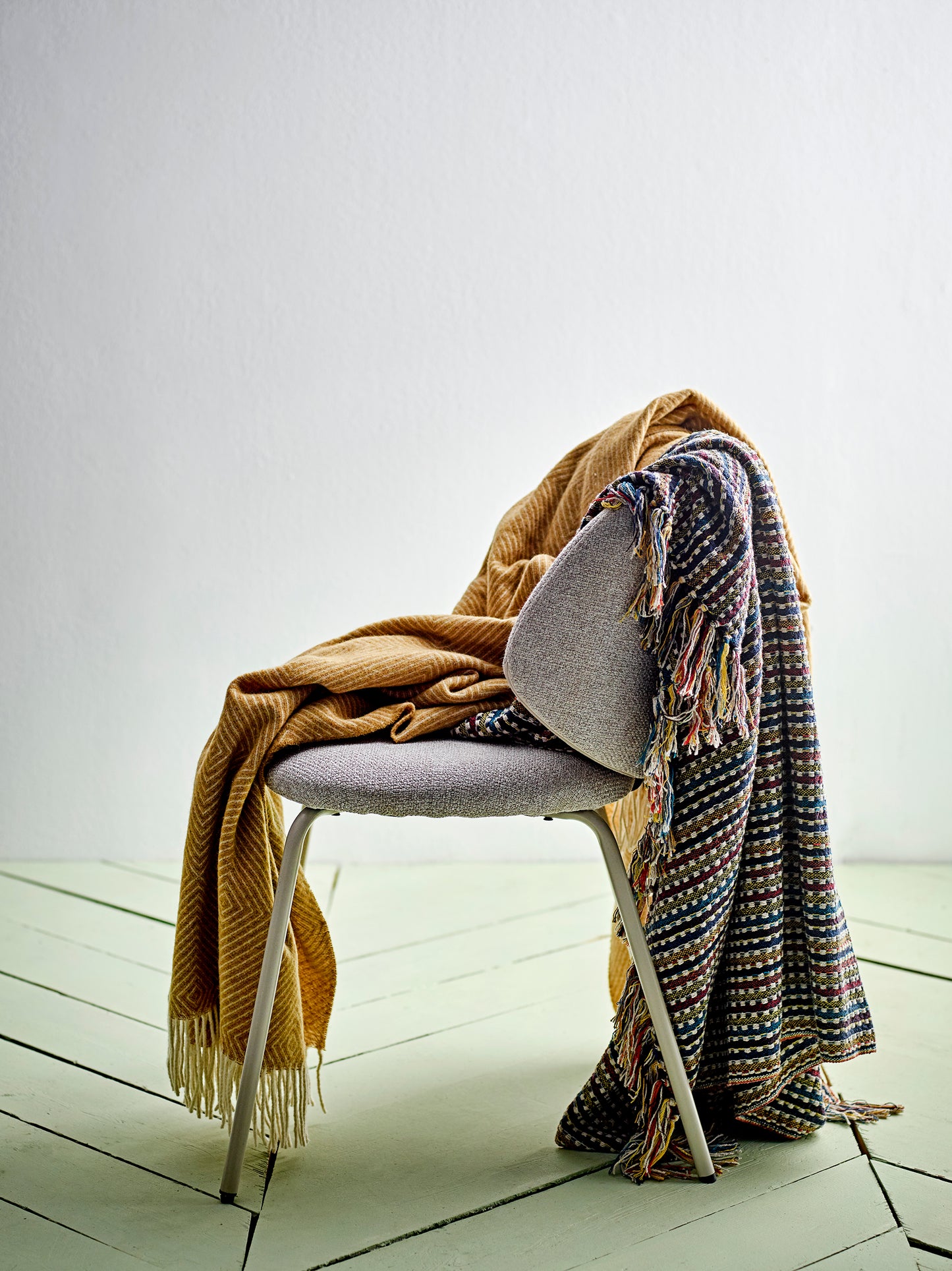 Plaid Lazzario, Blue, Coton recyclé,