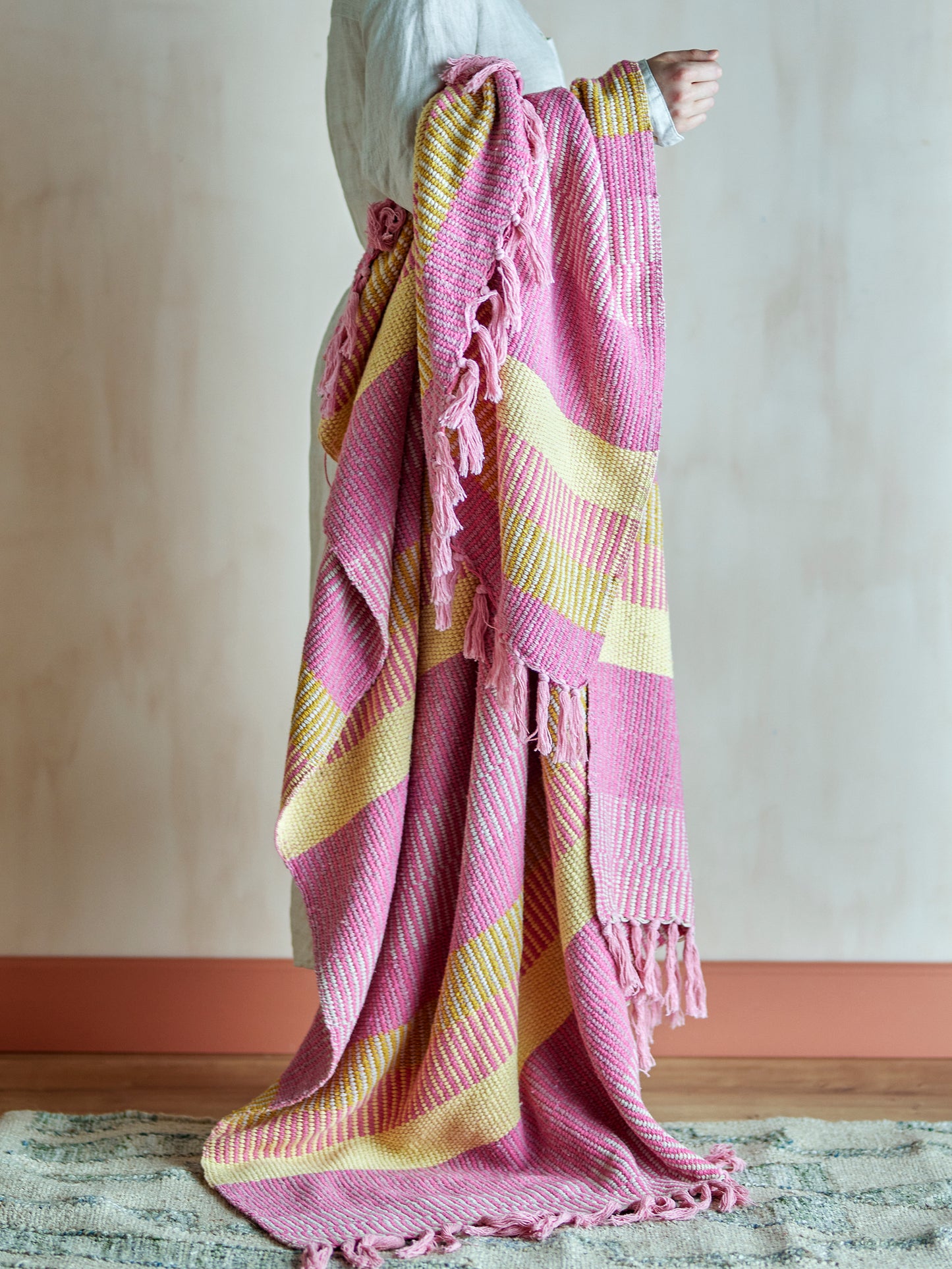 Isnel Rose Plaid, Blue, Coton recyclé