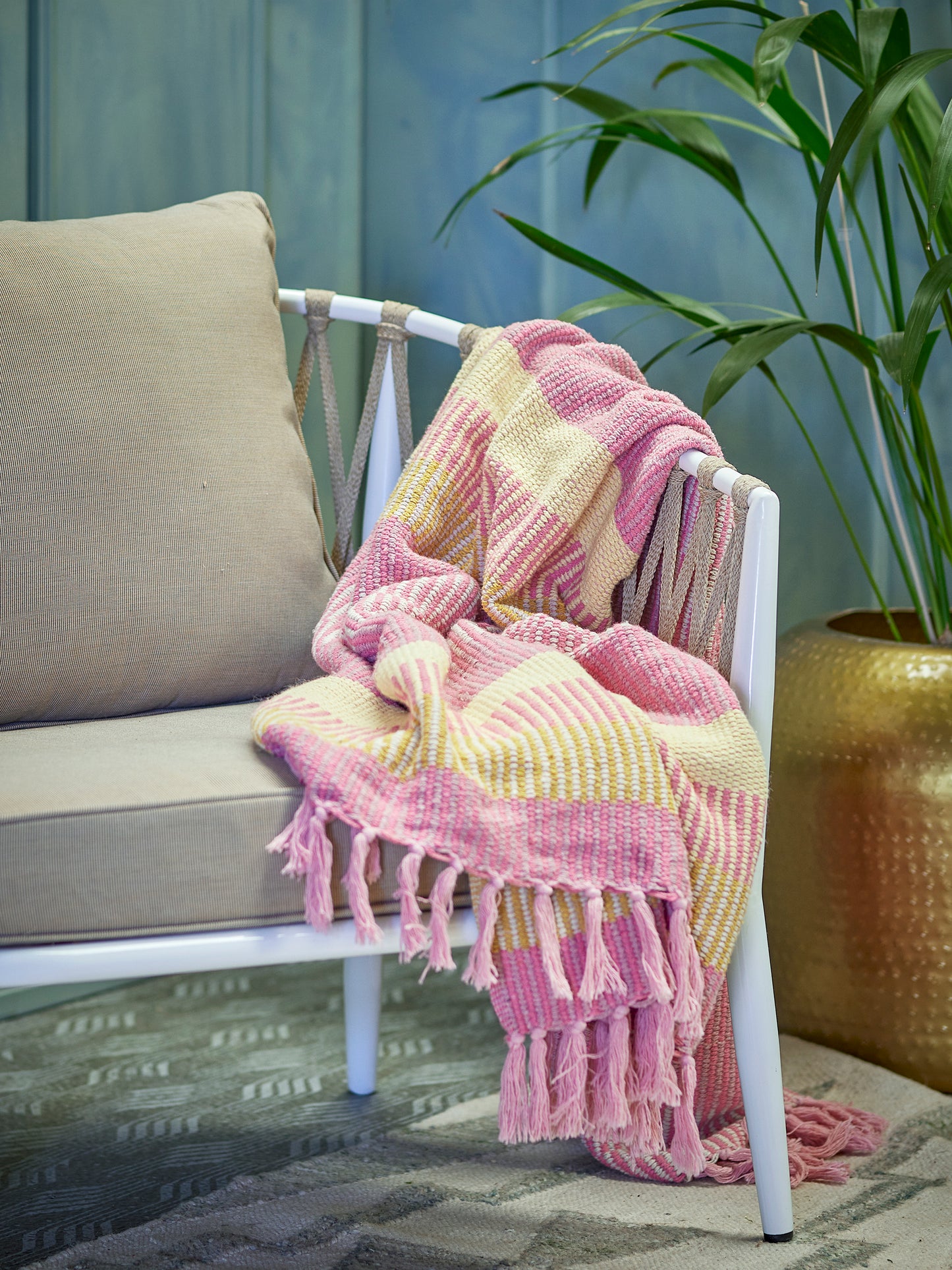 Isnel Rose Plaid, Blue, Coton recyclé