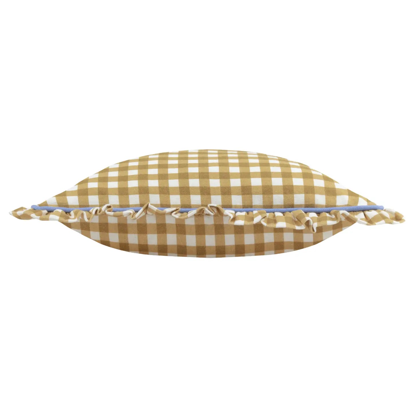 Coussin passepoil réversible Maude Gingham doré