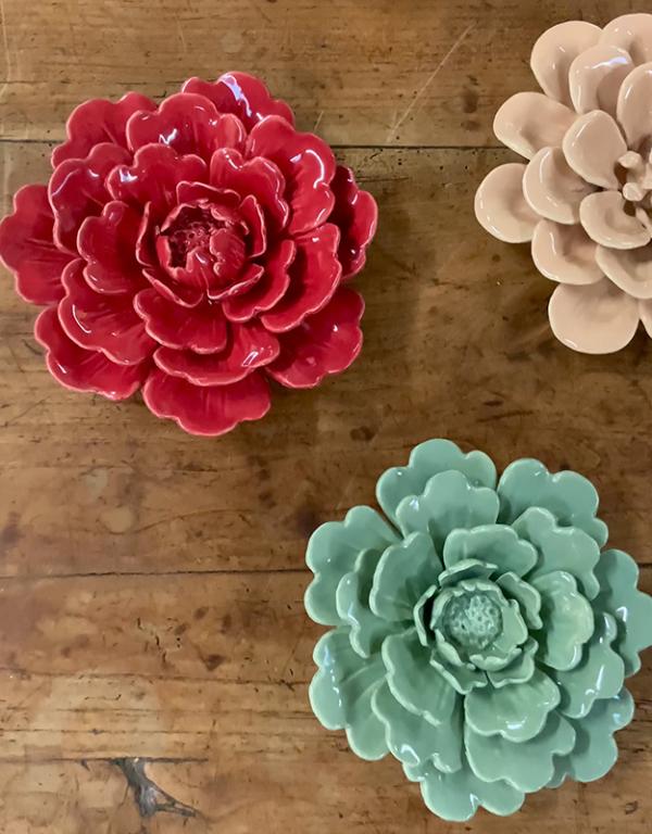 DÉCO MURALE FLEUR CÉRAMIQUE 17.2X17.2X4.7