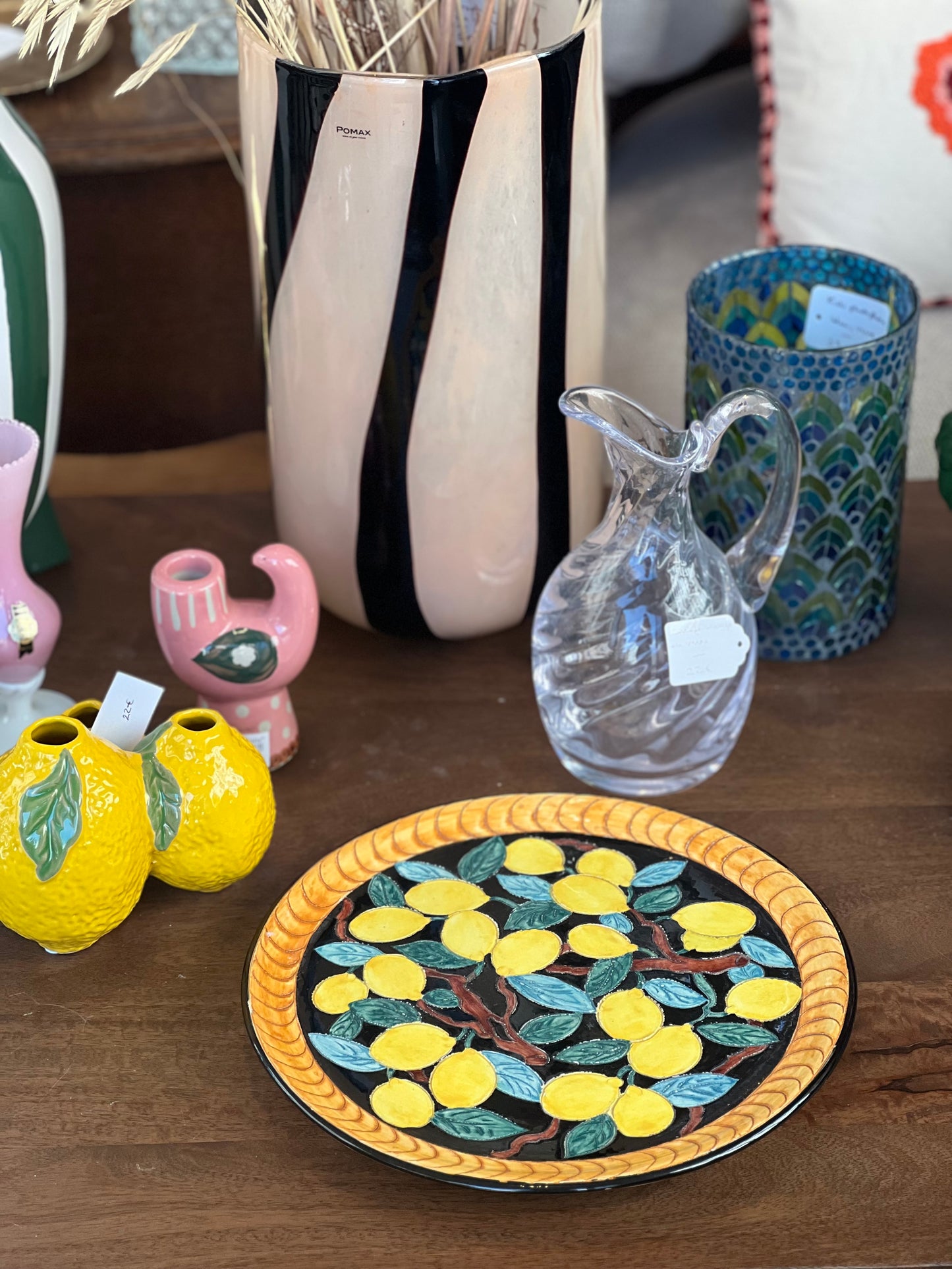 Assiette vintage Vallauris Citron