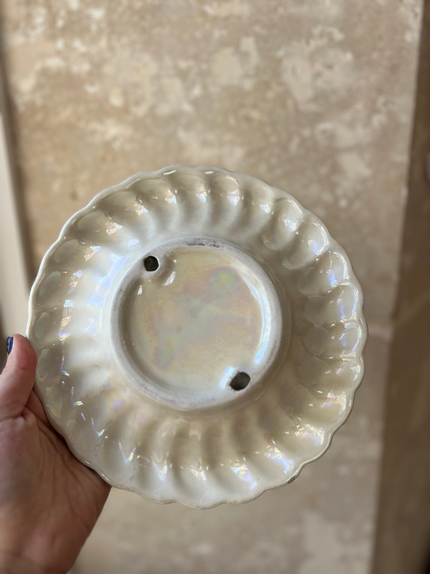 Plat fleur céramique vintage
