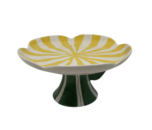 Plat sur pied fleur D21 H10,5cm