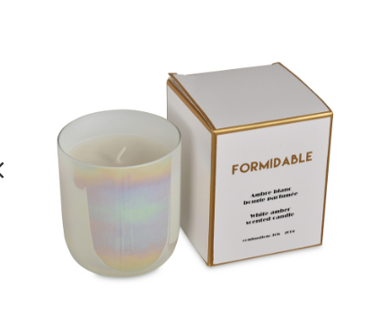 Bougie message formidable ambre blanc D7,3 H9cm