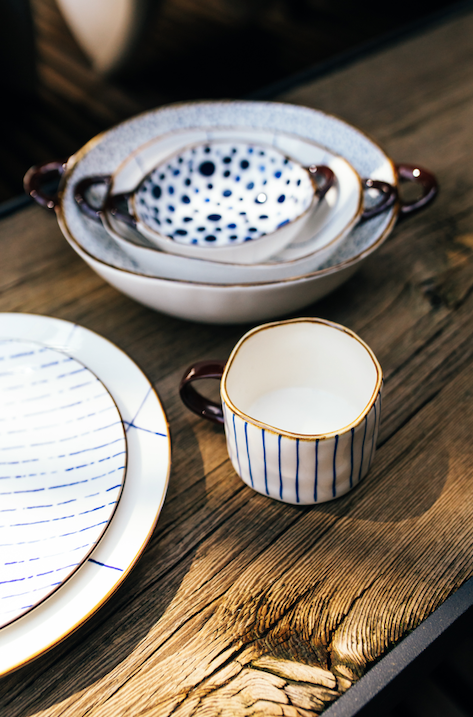 Mug - Porcelaine - rayé bleu Anafi