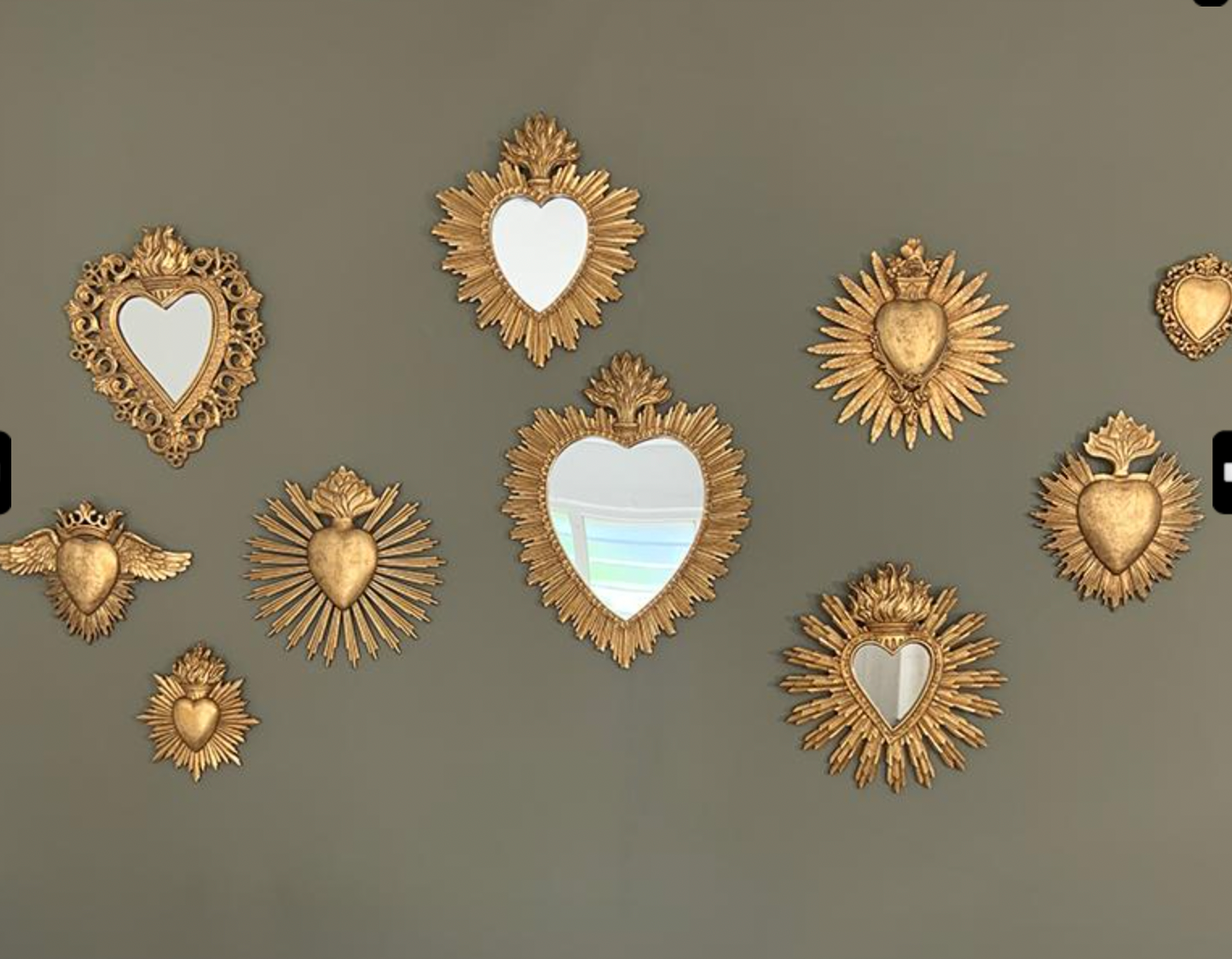 Déco murale ex-voto coeur doré 15x17cm