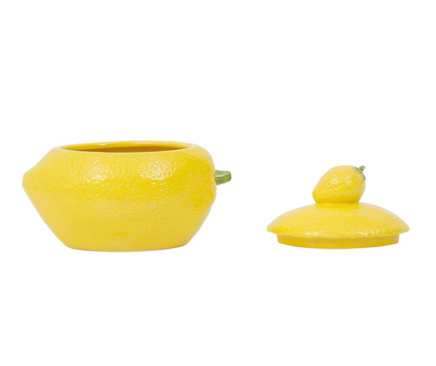 POT AVEC COUVERCLE CITRON JAUNE 17.5X11.5XH14.5