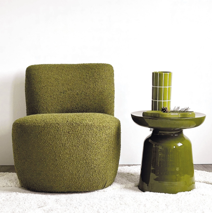 Vase carrelage Kaki D10,5 H23cm