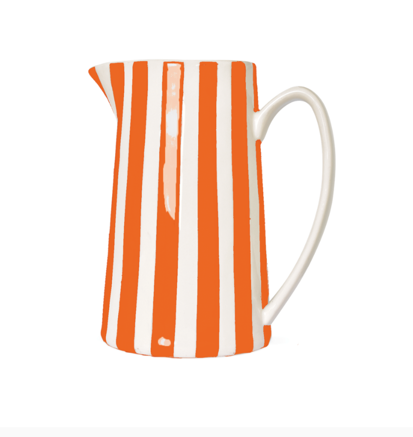 Pichet rayure orange L17,8 P12,5 H21,3cm