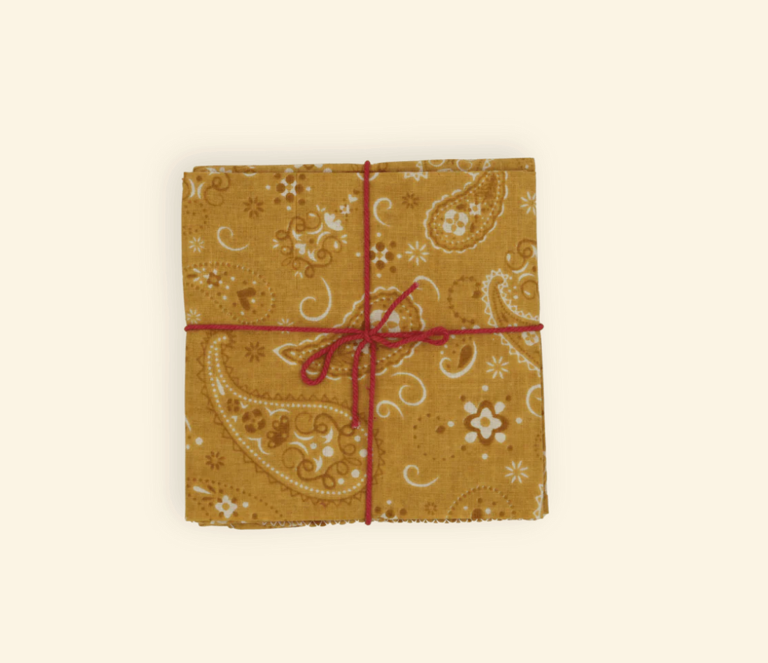 Serviettes de table x4 Paisley Gold