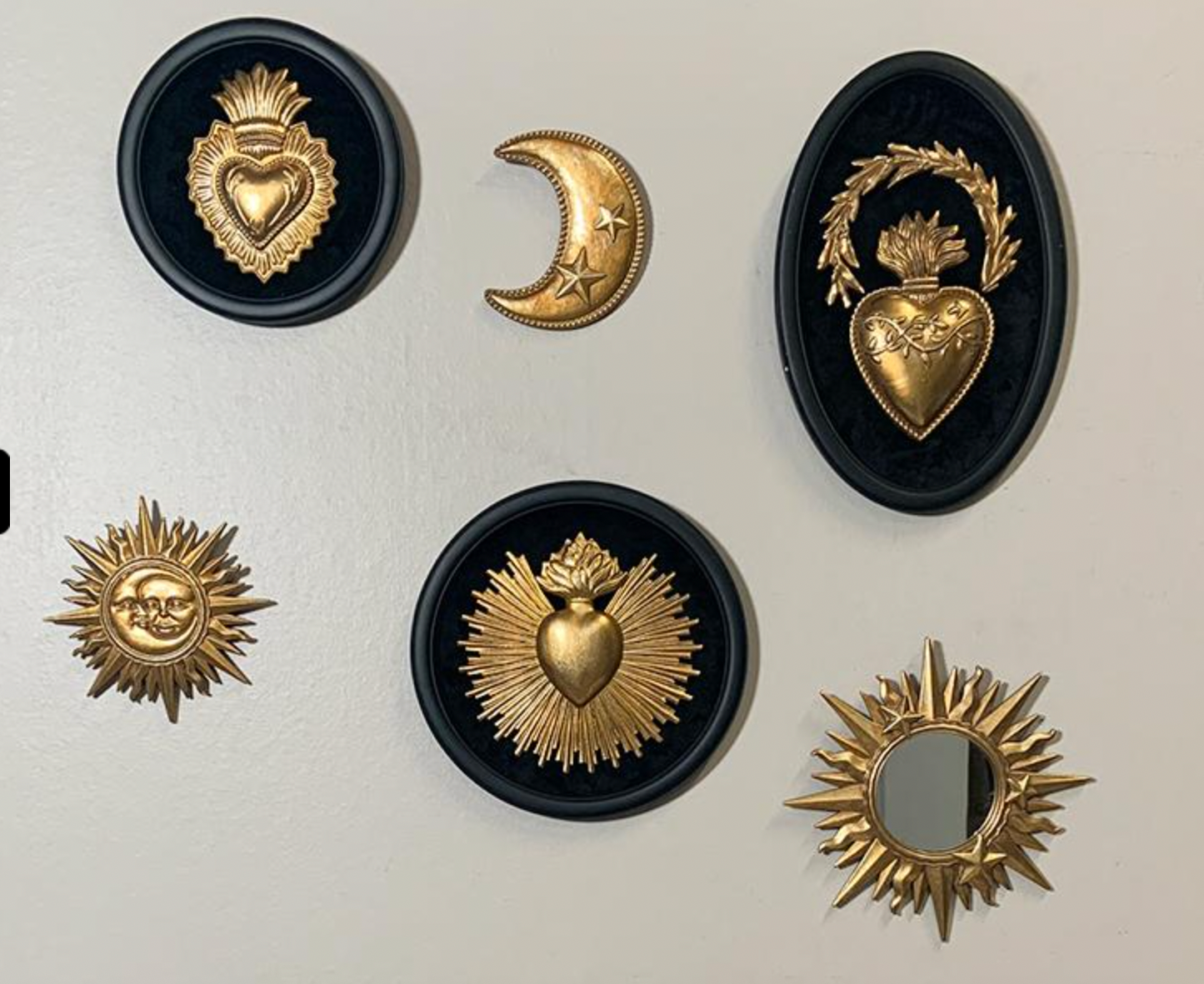 MIROIR SOLEIL DORE DIAM 20CM