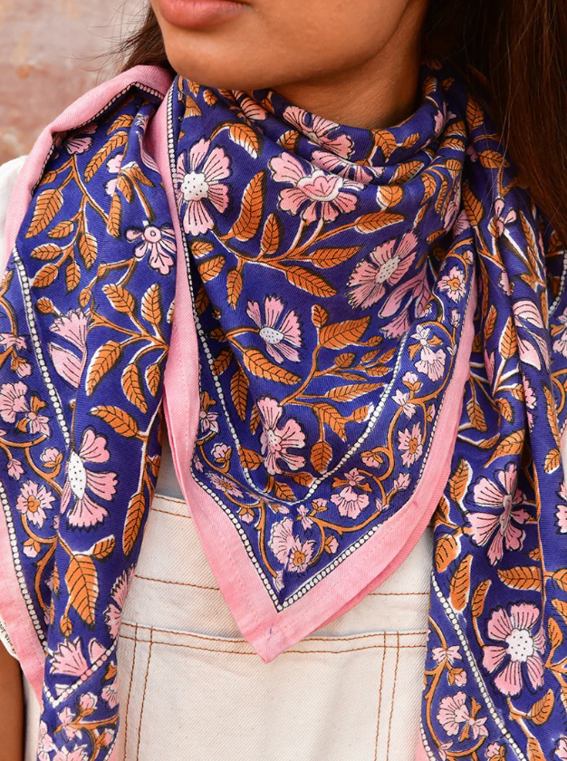 Grand foulard N°115 Cobalt - Byzantine