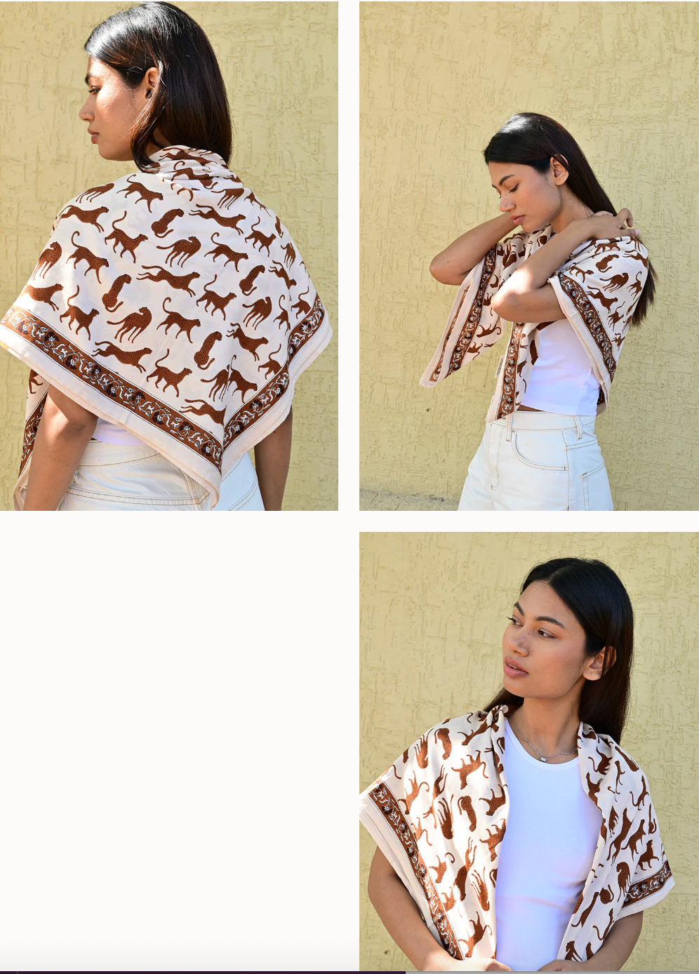 Grand foulard Fauve Latte - Byzantine
