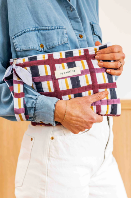 POCHETTE PLATE / TABLETTE - CHECKS N°1 27 cm x 20 cm