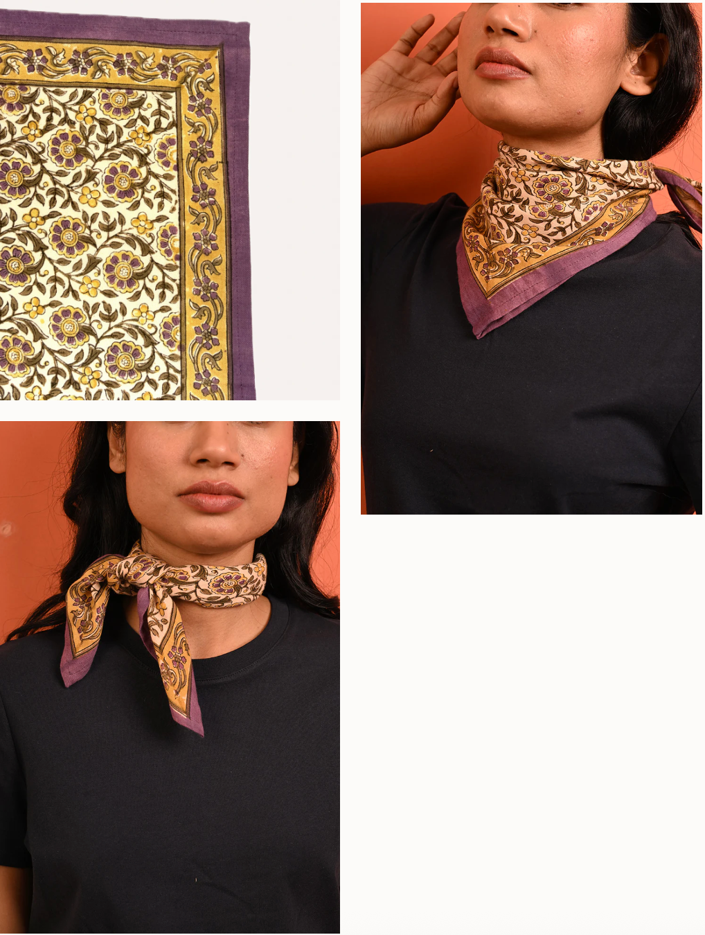 Petit foulard BOUGAINVILLIERS Soleil - Byzantine