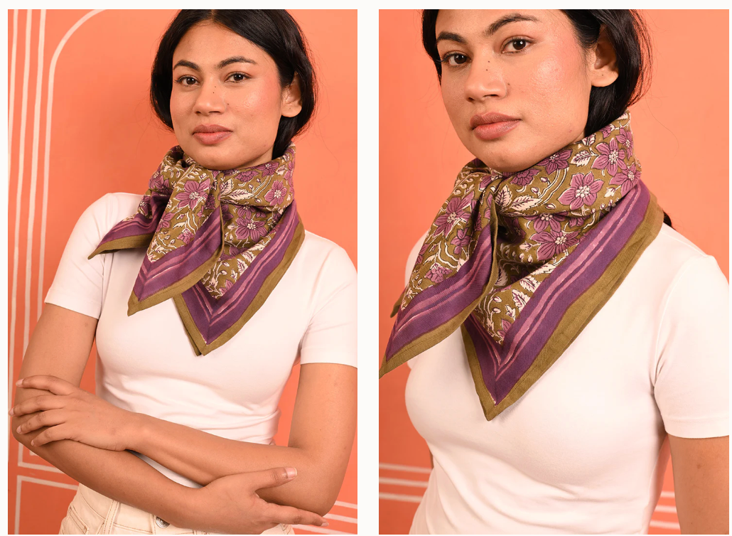 Grand foulard HÉLIOS Kaki - Byzantine