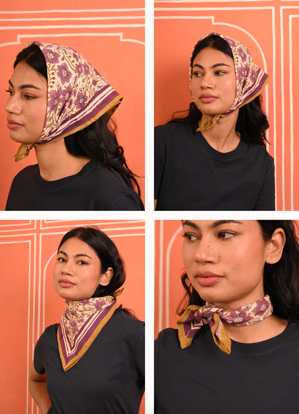 Petit foulard HÉLIOS Ecru - Byzantine