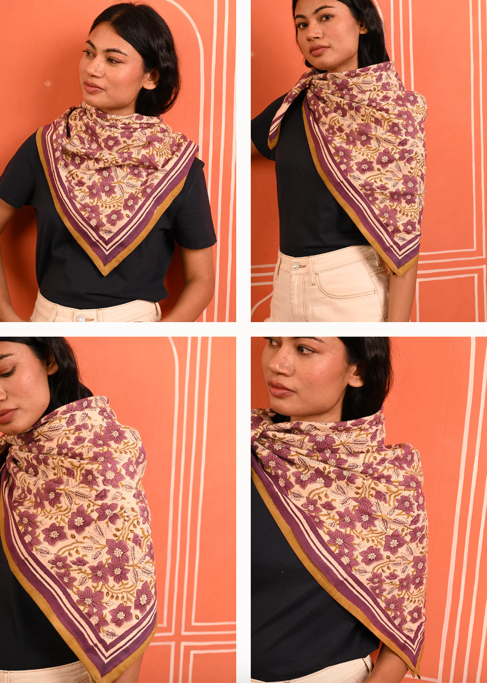 Grand foulard HÉLIOS Ecru - Byzantine